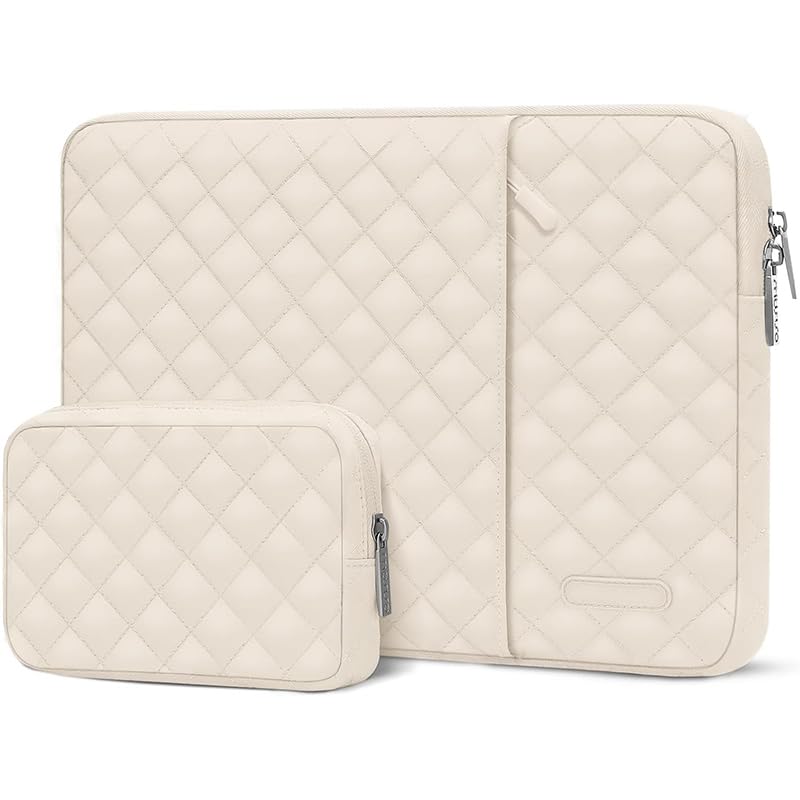 ZORBES® 15'' Laptop Bag & SSD Pouch, Set of 2 Fashion Quilting Padded Laptop Bag with Zipper Compartment, Waterproof Anti-scratch Travel Laptop Bag, Universal fit for 15-15.6'' Laptop ZORBES® 15'' Laptop Bag & SSD Pouch, Set of 2 Fashion Quilting Padded Laptop Bag with Zipper Compartment, Waterproof Anti-scratch Travel Laptop Bag, Universal fit for 15-15.6'' Laptop